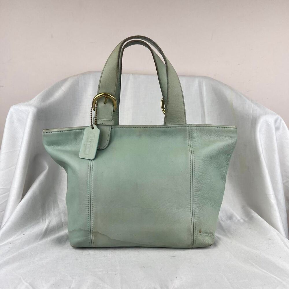 Coach Vintage Waverly Leather Tote Bag 4133 Aqua